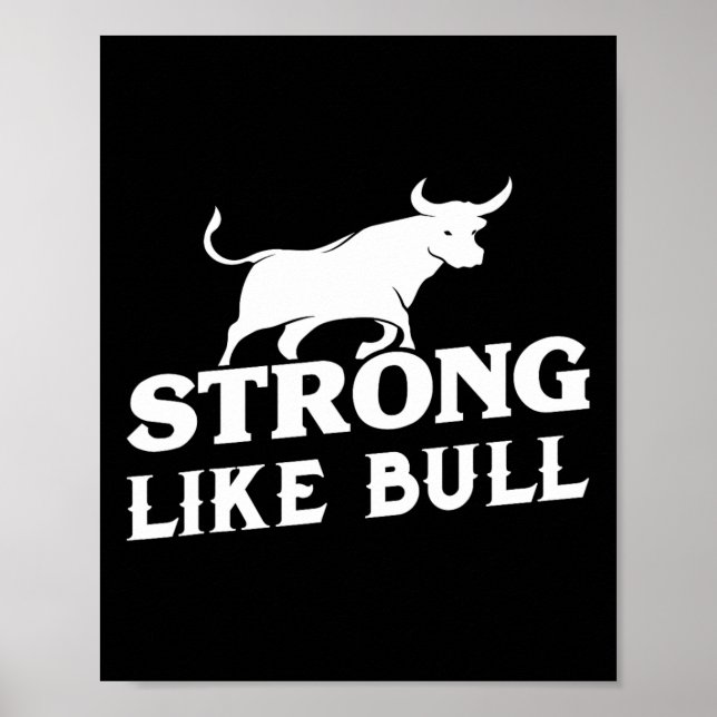 Stark som Bull Powerlift Bodybuilding 3 Poster (Framsidan)