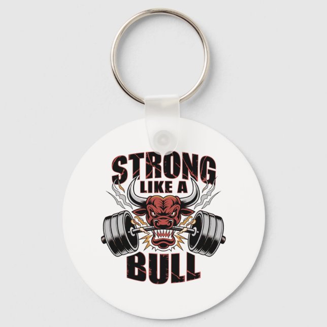 Stark som Bull Powerlift Bodybuilding 5 Nyckelring (Framsida)