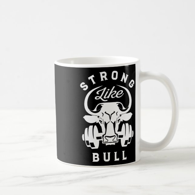 Stark som Bull Powerlift Bodybuilding 7 Kaffemugg (Höger)