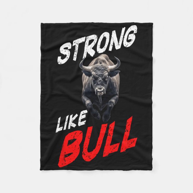 Stark som Bull Powerlift Bodybuilding Gym Fleecefilt (Framsidan)