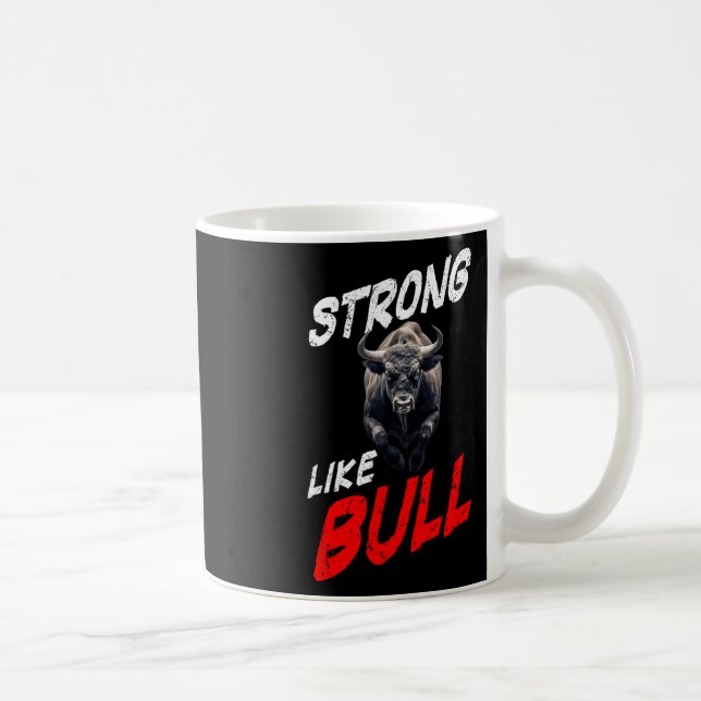 Stark som Bull Powerlift Bodybuilding Gym Kaffemugg (Höger)