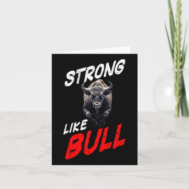 Stark som Bull Powerlift Bodybuilding Gym Kort (Framsida)