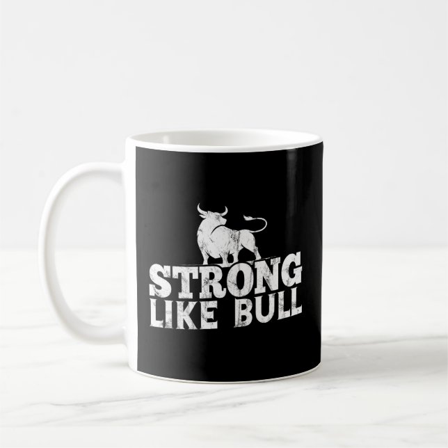 Stark som en Bull Powerlift Bodybuilding Kaffemugg (Vänster)