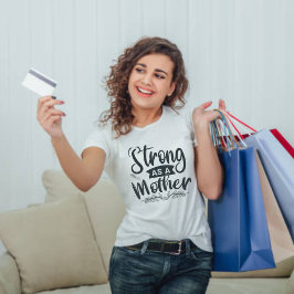 Stark som ett Mor svart, modernt skript T-Shirt