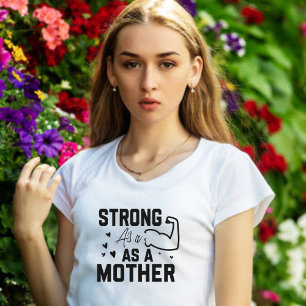 Stark som ett Mor svart, modernt skript T-Shirt