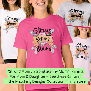 Stark som Mamma, Mor Girl Matching Boho Arrows T Shirt