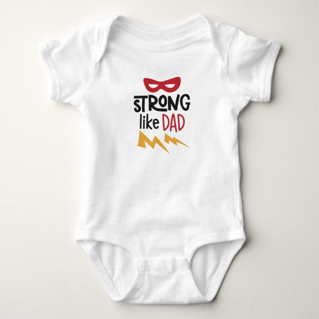 Stark som pappa Baby Bodykostym T Shirt (Framsida)