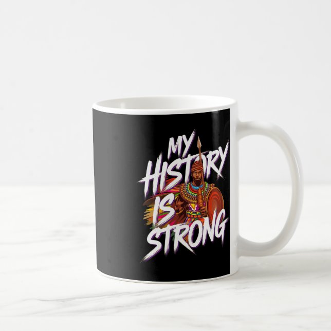 Stark svart historiemånad afroamerikansk krigare  kaffemugg (Höger)