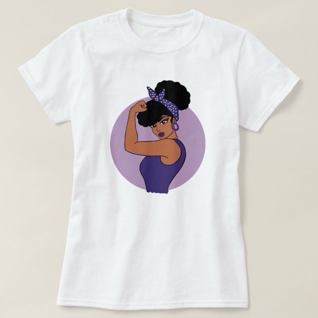 Stark Svart Kvinna T-Shirt (Design framsida)