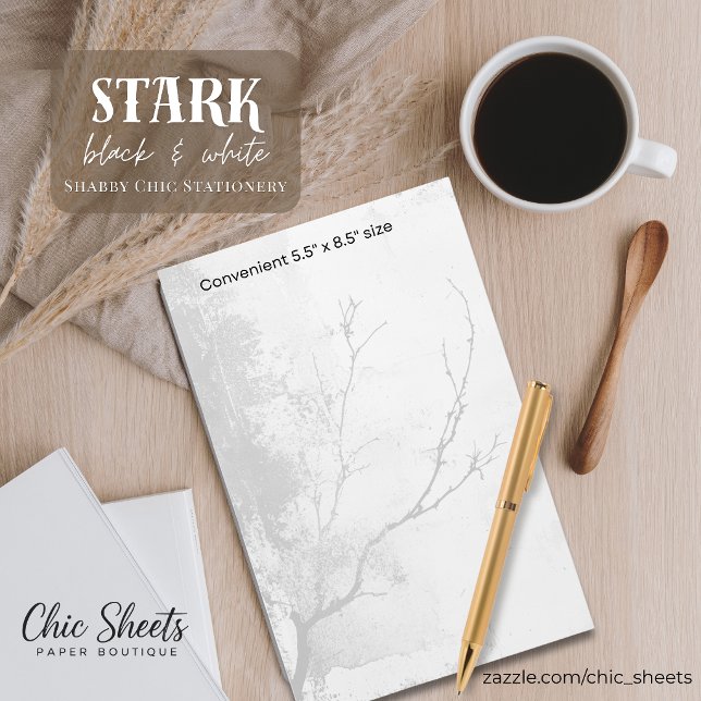 Stark svart och vit shabby chic design brevpapper (Skapare uppladdad)