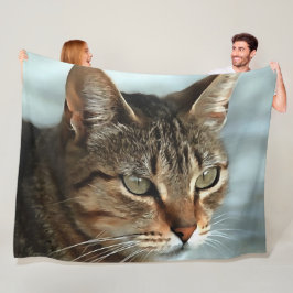 Stark Tabby katt CloseUp Artistic Porträtt Fleecefilt