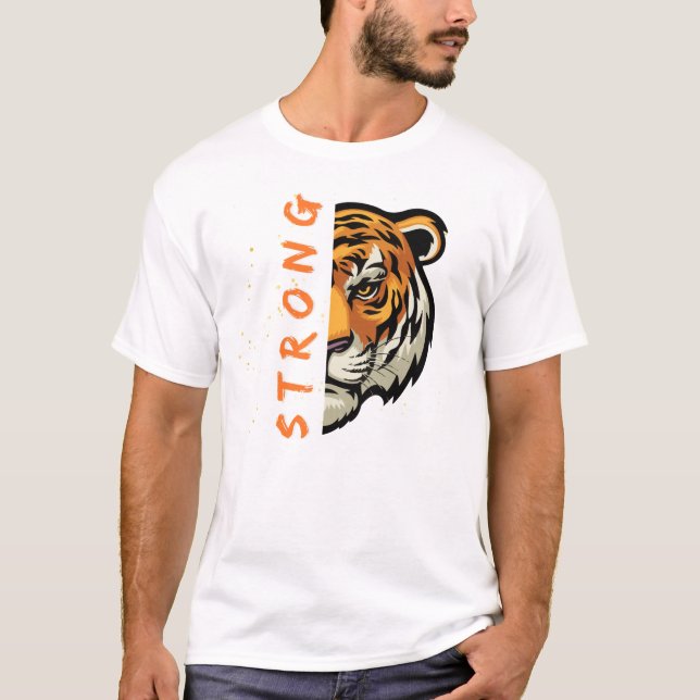 Stark tiger t-tröjdesign t shirt (Framsida)