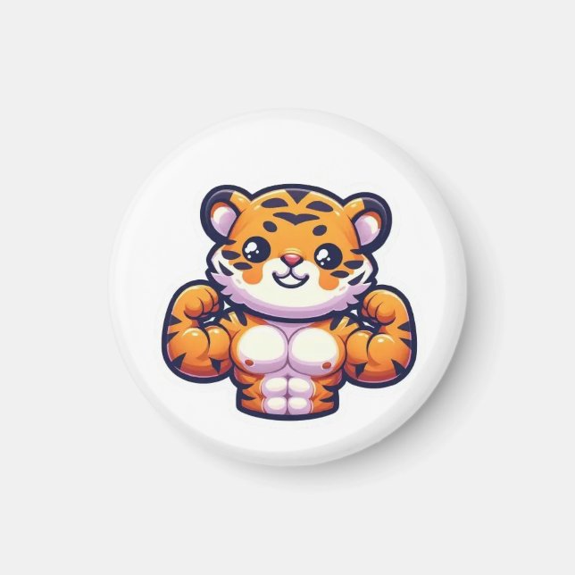 Stark tillfällig tiger tatuering magnet (Framsidan)
