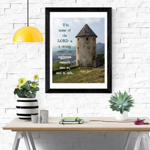 Stark Törn Proverbiorna 18 KJV Bibelvers Vägkonst Poster
