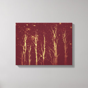 Stark Träd Deep Red Canvastryck