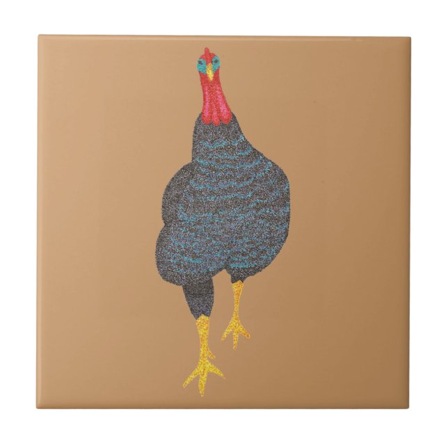 Stark Turkiet i pointillistischen Tile Kakelplatta (Framsidan)