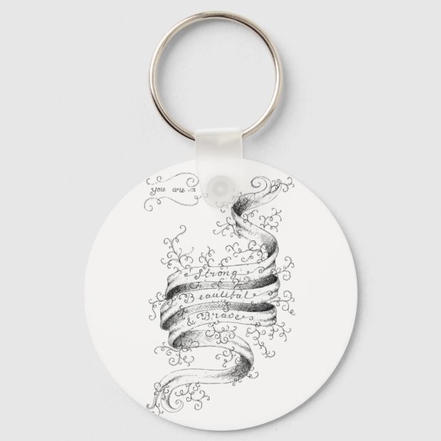 Stark, vacker och Modig Nyckelring (Framsida)