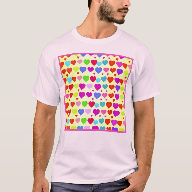 Stark Vibrant Kärlek Mönster T Shirt (Framsida)