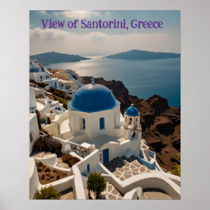 Stark vy över Santorini Poster