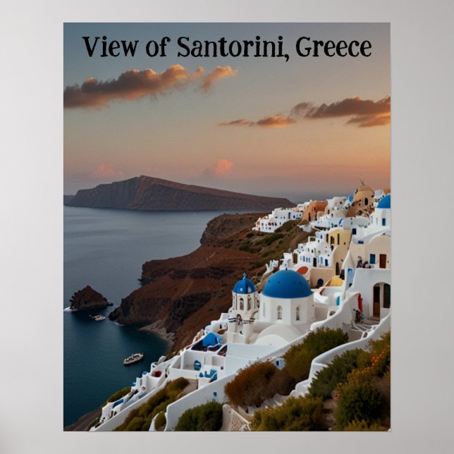 Stark vy över Santorini Poster (Framsidan)