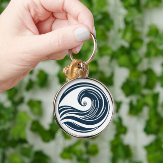 Stark Wave Rund Silverfärgad Nyckelring