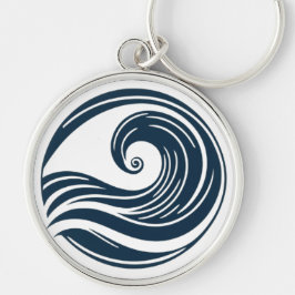 Stark Wave Rund Silverfärgad Nyckelring