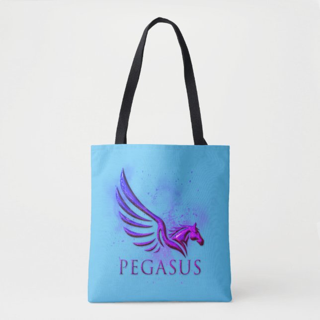 Stark Winged Lila Pegasus Cosmic Background Tygkasse (Framsida)
