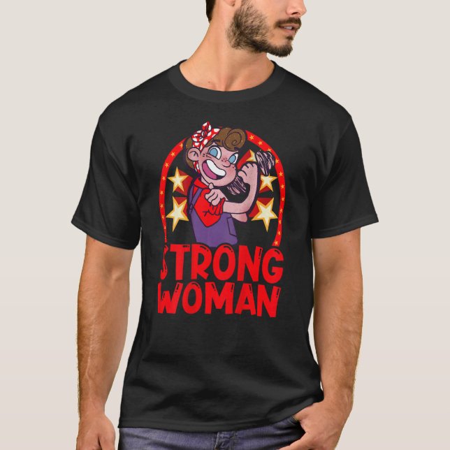 Stark Woman Backprint Circus & Clown T Shirt (Framsida)
