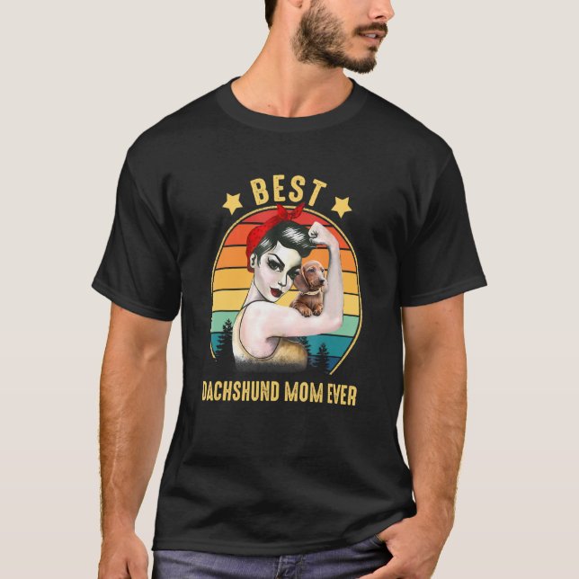 Stark Woman Best Dachshund Mamma Lycklig Mammor T Shirt (Framsida)