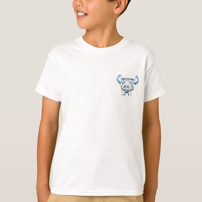 Starka Åskmoln Tyngdlyftare Barn T Shirt (Framsida)