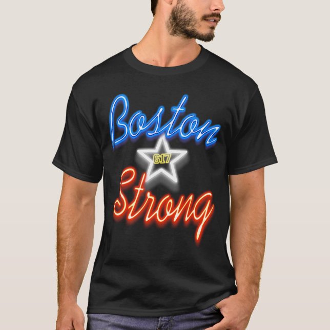Starka Boston och glöda Tee Shirt (Framsida)