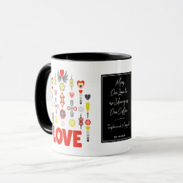 Starka Kärlek och kaffekvarpars minimalistiska Mugg