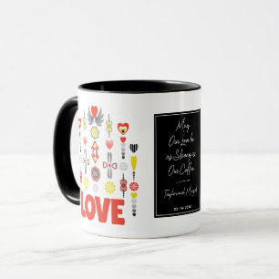 Starka Kärlek och kaffekvarpars minimalistiska Mugg