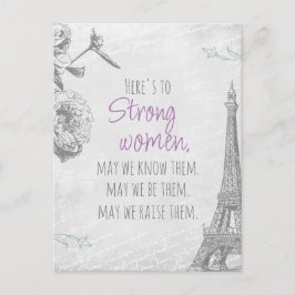 Starka kvinnocitat ParisPappra Eiffel Torn Postca Vykort