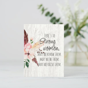 Starka kvinnor citerar Blommigten Fjäderträffekt Vykort