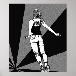 Starka kvinnor - feministisk svartvit grafik poster