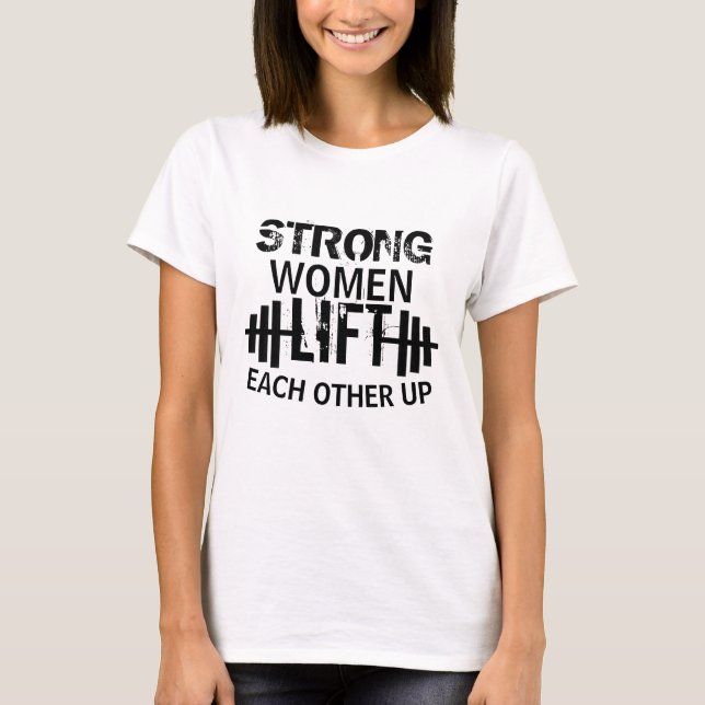 Starka kvinnor Hiss varandra uppifrån T Shirt (Framsida)
