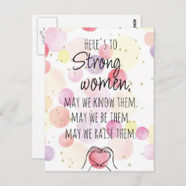 Starka Kvinnor Motiverande Akvarellbubblor Vykort