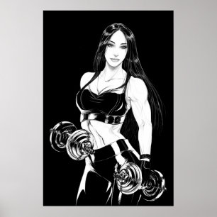 Starka och vackra gym-flickors träningsförmåga Pos Poster