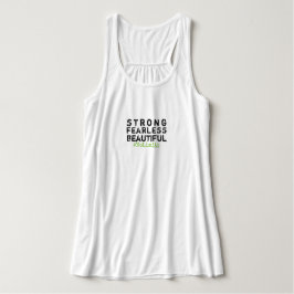 Starka oförskräckt härlig kvinna Flowy tanktop Linne Med Racerback