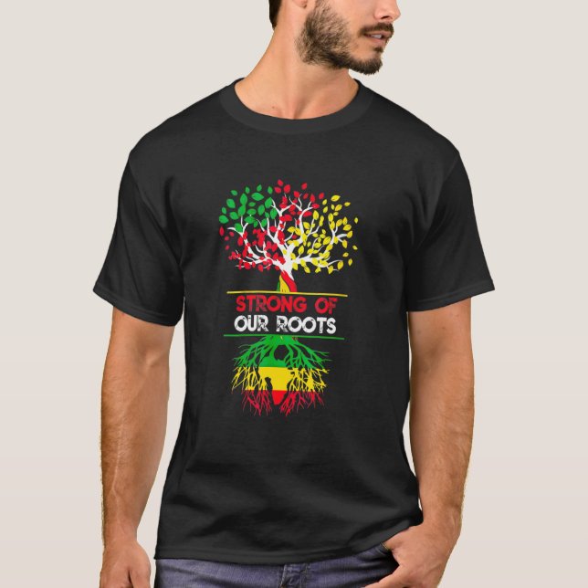 Starka rötter Pridet Black History Month Manar T Shirt (Framsida)
