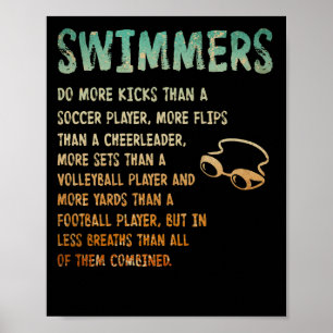 Starka Swimmer för Unga Idrottsmän Poster