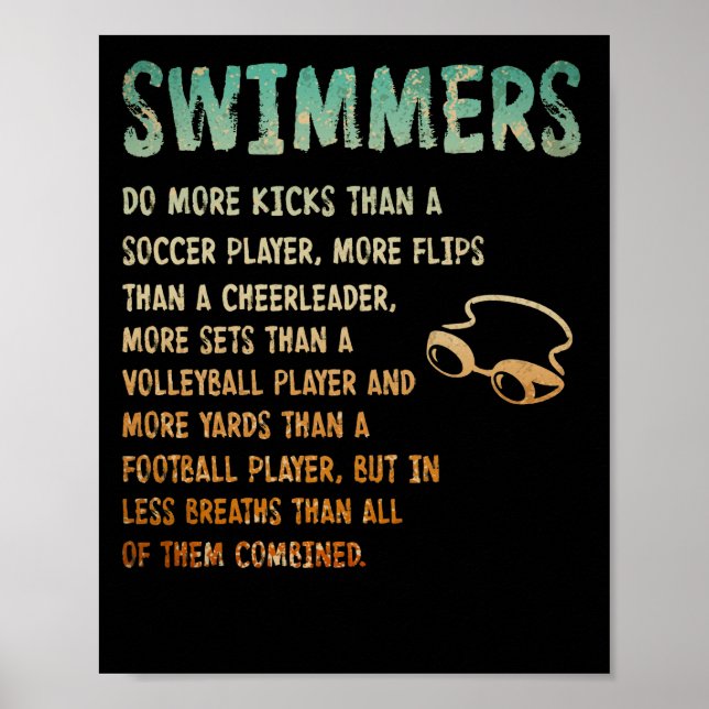 Starka Swimmer för Unga Idrottsmän Poster (Framsidan)