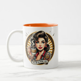 Starka vackra kvinnor som kärlek kaffe Två-Tonad mugg