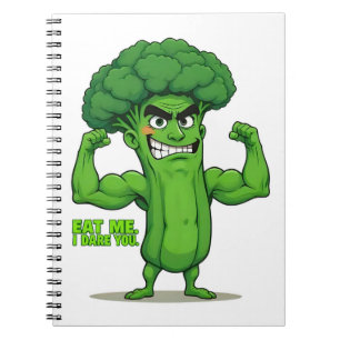 Starka Veggies Club - Flexande Broccoli Rolig Teck Anteckningsbok