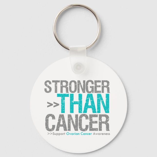 Starkare än cancer - äggstockscancer nyckelring (Framsida)