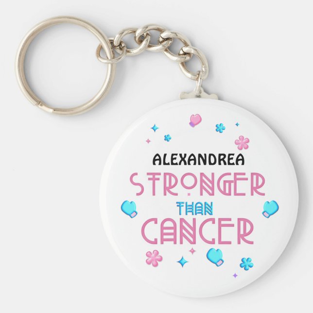 Starkare än cancer | Cancer Survivor Anpassningsba Nyckelring (Framsidan)