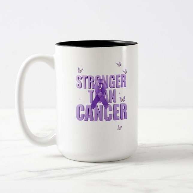 *Starkare än cancer Inspirerande mugg – Hopp & U (Vänster)