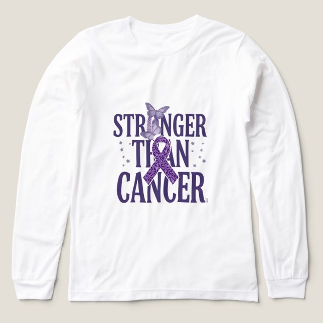 Starkare än cancer Inspirerande Tri-Blend Tröja (Design framsida)