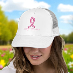 Starkare än cancer rosa band stödpresent keps